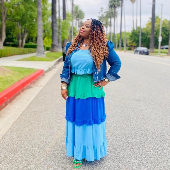 Brand New! Ivy Street Orange Multi Tiered dress with Ties at Shoulder Size 2X. - Picture 1 of 11